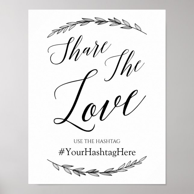 Poster Panneau mariage - Hashtag Laurel Panneau Mariage (Devant)