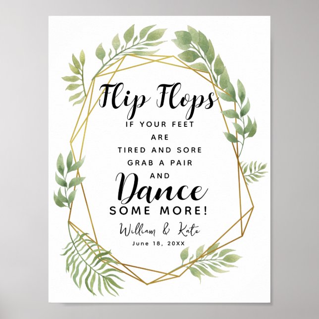 Poster Panneau mariage mariage feuillage de cristal (Devant)