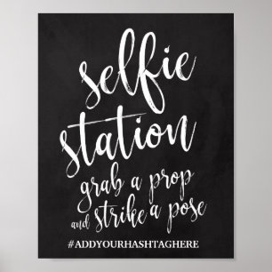 Poster Panneau Mariage Selfie Station Chalkboard 8x10