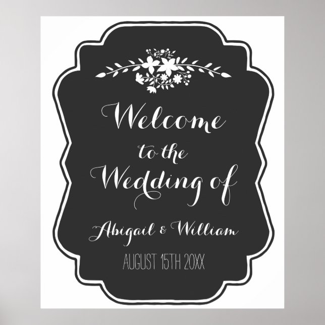 Poster Panneau mariage Welcome 30x36 Panneau de signalisa (Devant)