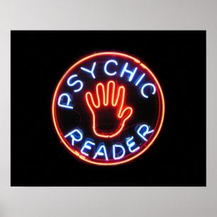 Poster Panneau Neon du lecteur psychique