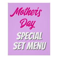 Panneau Promotion du menu spécial de la fête des m