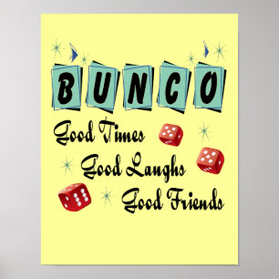 Poster Panneau Retro Bunco - Bon Temps, Rires et Amis