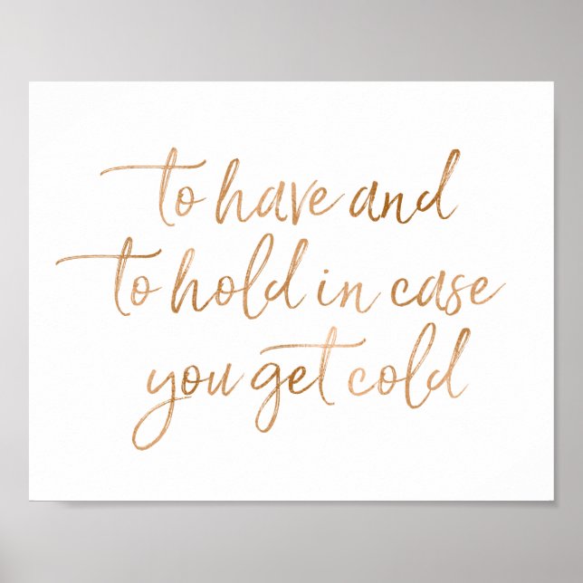 Poster Panneau rose or Mariage Blanches 8x10 (Devant)