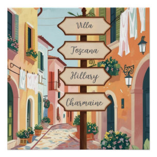 Poster Panneau Rustique personnalisé - Vintage Family Kee