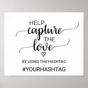 Poster Panneau Simple Calligraphie Noire Capturez l'Amour