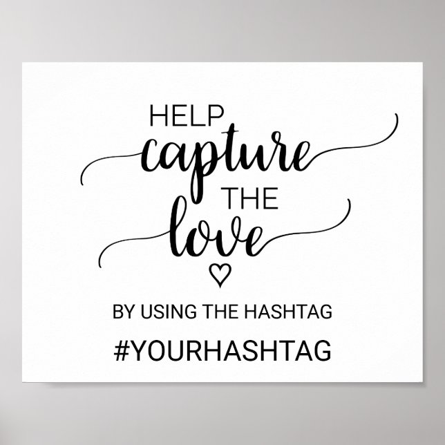 Poster Panneau Simple Calligraphie Noire Capturez l'Amour (Devant)