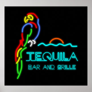 Poster Panneau Tequila Bar et Grille Neon