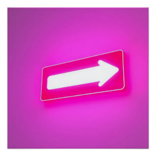 Poster Panneau violet indiquant la bonne voie