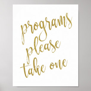 Poster Panneaux de mariage 'Programmes Prenez-en un exemp