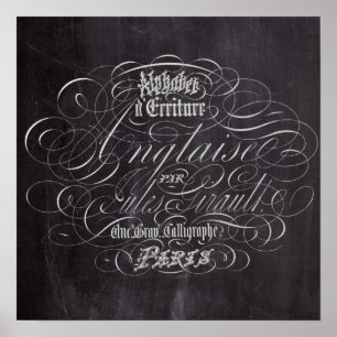 Poster Panneaux rougeâtres à Paris Scripts français