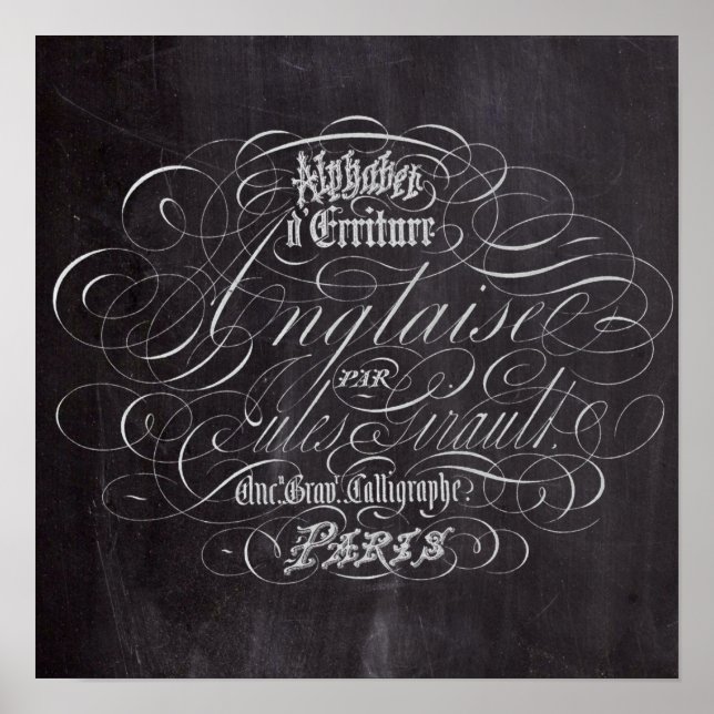 Poster Panneaux rougeâtres à Paris Scripts français (Devant)