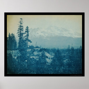 Poster Panorama 1899 de Shasta de bâti