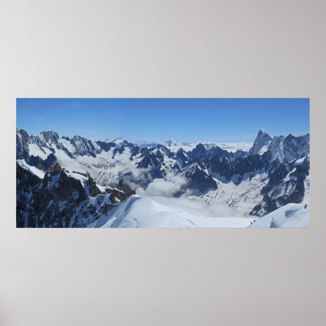 Poster Panorama des Alpes françaises Chamonix (Devant)