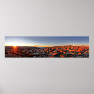 Poster Panorama sur le coucher du soleil du mont Whitney