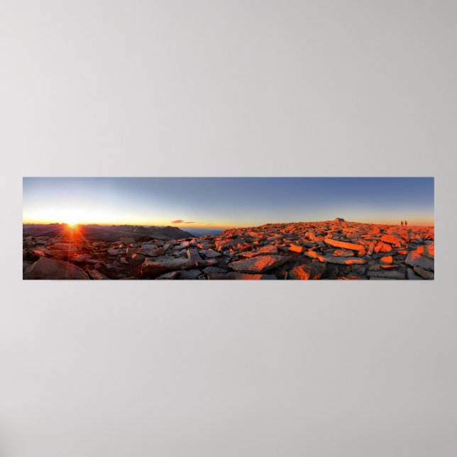 Poster Panorama sur le coucher du soleil du mont Whitney  (Devant)