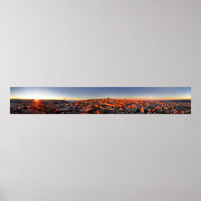 Poster Panorama sur le coucher du soleil du mont Whitney  (Devant)
