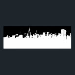 Poster panoramique New York City Pop Art<br><div class="desc">Art pop noir et blanc New York City Panorama</div>