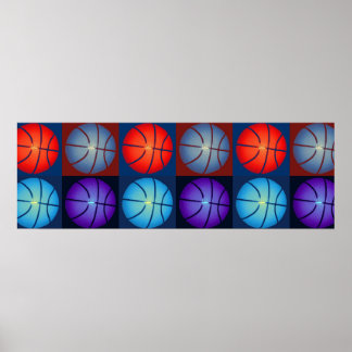 Poster Panoramique Pop Art Basketball