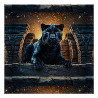 Panthère noire et temple thaïlandais