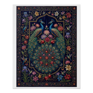 Poster Paon Ornemental Orné Élégant Botanique Fleece