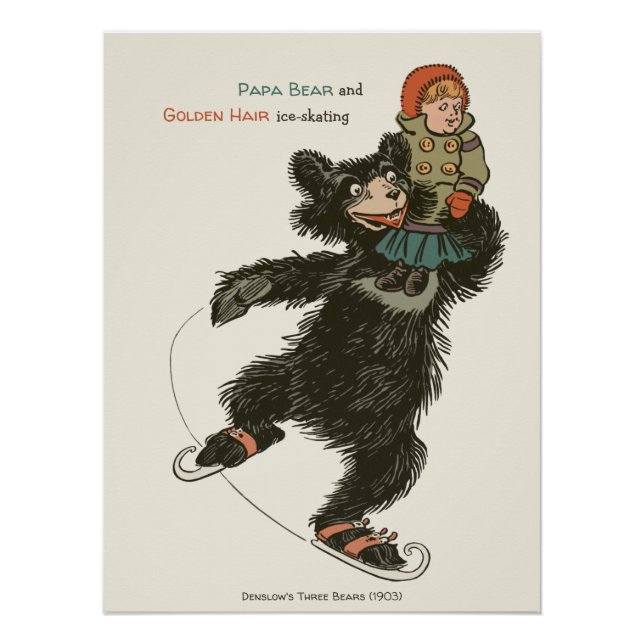 Poster Papa Bear & Golden Hair skating CC0929 Fairytale (Devant)