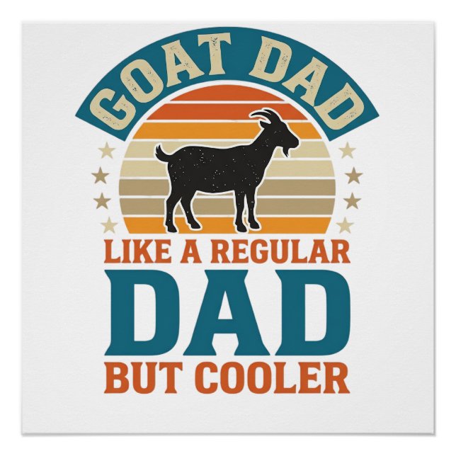 Poster Papa Chèvre Comme un Papa Régulier Mais Plus Cool  (Devant)
