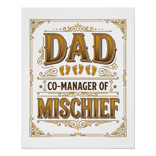 Poster Papa Co-gérant de la farce Conception de père drôl (Devant)