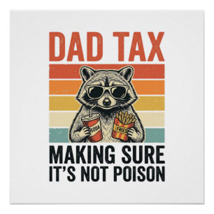 Poster Papa Tax Raton Laveur Vintage T-shirt Drôle pour P