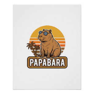 Poster PAPABARA Conception vectorielle de papa capybara r