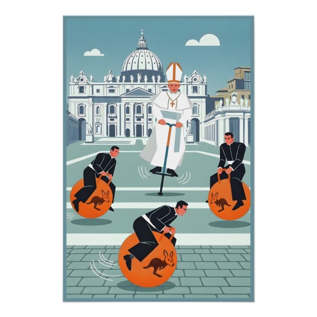 Poster Pape et prêtres drôles (Devant)