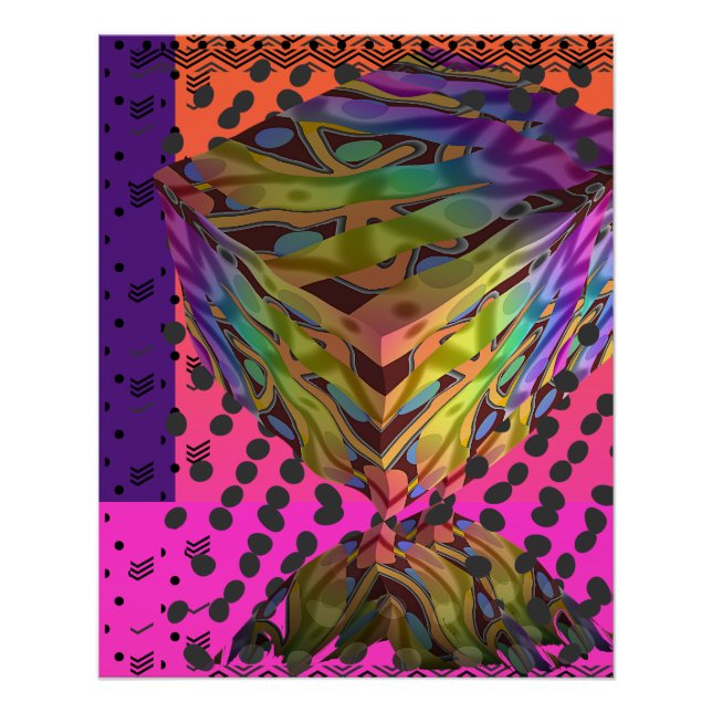 Poster Papier Carré optique Cube équilibré (Devant)