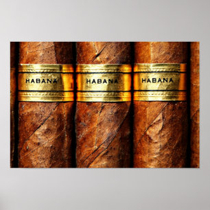 Poster Papier (Matte) cigare cuban, luxe