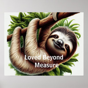 Poster papier - mignon pendaison bébé Sloth, anima