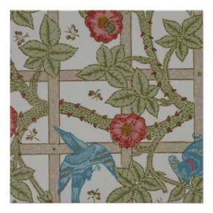Poster Papier peint à motif treillis de William Morris