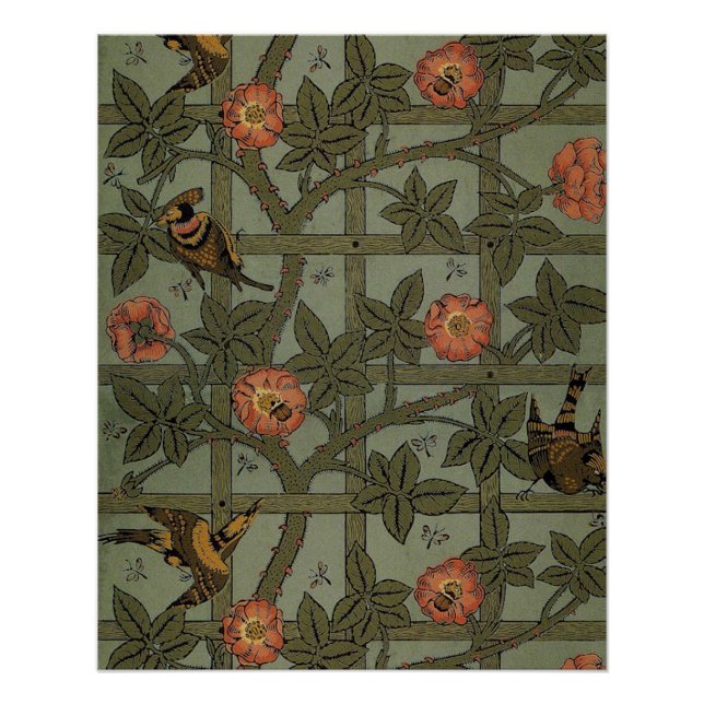 Poster Papier peint en treillis de William Morris (Devant)