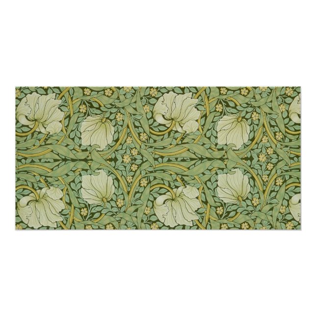 Poster Papier peint floral bleu Pimpernel de William Morr (Devant)