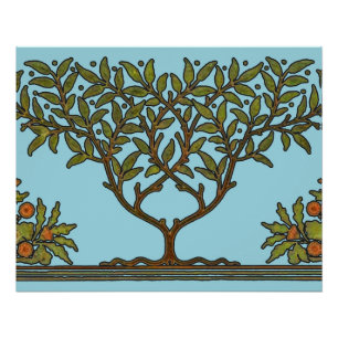 Poster Papier peint frise d'arbre de William Morris