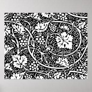 Poster Papier peint Motif William Morris Grape