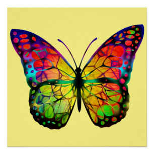POSTER PAPILLON ABSTRAIT