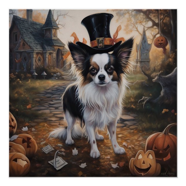 Poster Papillon Citrouille Halloween effroi (Devant)