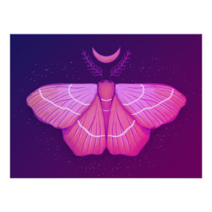 Poster Papillon de sorcière mystique sous la lumière de l