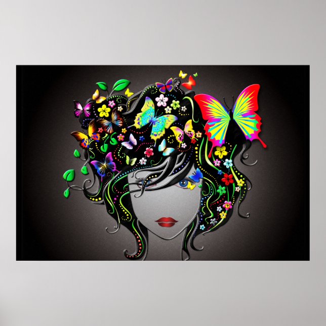 Poster Papillon Girl 1 (Devant)