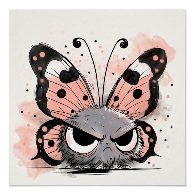 Poster Papillon grincheux (Devant)