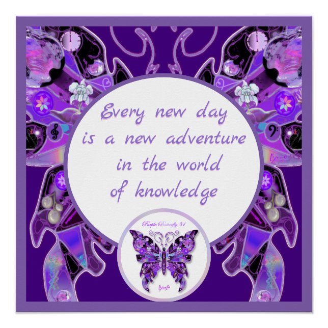 Poster papillon pourpre (Devant)