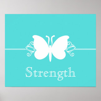 Poster Papillon Turquoise tournoie l'affiche de vertu