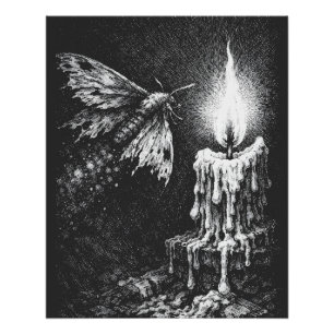 Poster Papillon vers la Flamme — par BurnsInHell