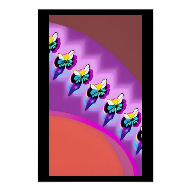 Poster Papillon volant - Art de Ken Gage (Devant)