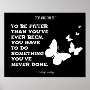 Poster Papillons de fitness Motivation : Noir Blanc 005