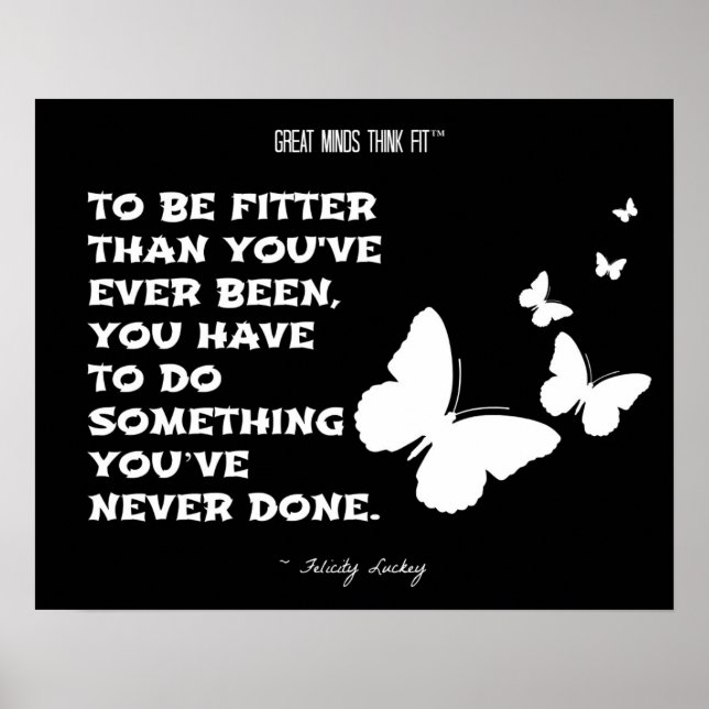 Poster Papillons de fitness Motivation : Noir Blanc 005 (Devant)